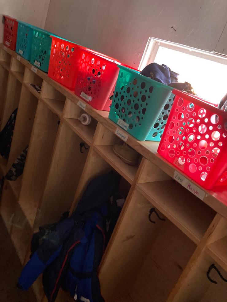 Each child has a cubby for their spare clothes/shoes/jackets etc